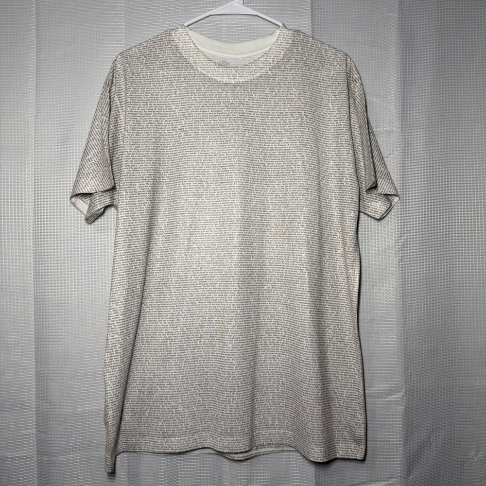 Litographs T-Shirt Large White All Over Book Text Print Literary Tee